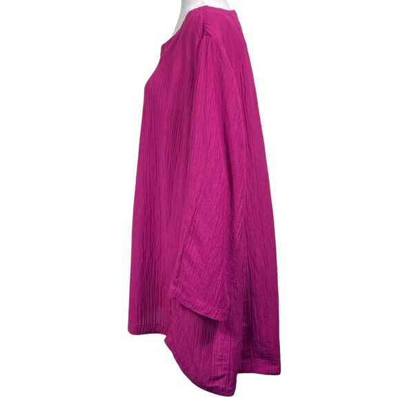 NWT Soft Surroundings Oceo Gauze Tunic Top Size 3X Fiery Fuchsia Pink - Picture 9 of 16